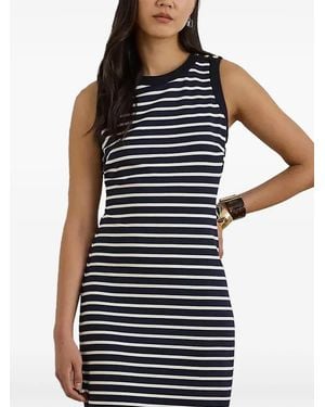 Ralph Lauren Vestido A Rayas Con Botones - Azul