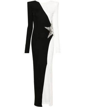 Balmain Maxikleid Mit Kristallverzierung - Schwarz