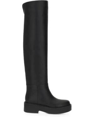 Gianvito Rossi Platform Leather Boots - Black