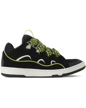 Lanvin Curb Metallic-Detail Sneakers - Black