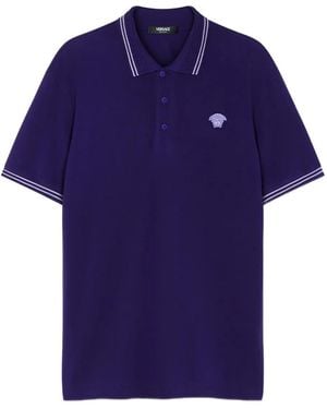 Versace Short-Sleeves Polo Shirt - Blue
