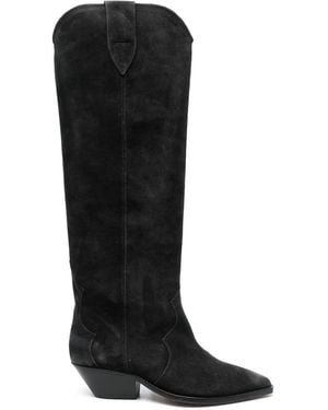 Isabel Marant Bottes Denvee En Daim - Noir