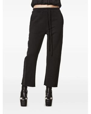 Thom Krom Side-Stripe Raw-Edge Track Pants - Black