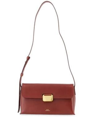 A.P.C. Small Simone Leather Shoulder Bag - Red