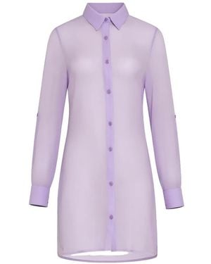 Amir Slama Semi-Transparentes Minikleid Aus Seide - Lila