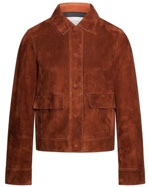Yves Salomon Lamb Suede Jacket - Brown
