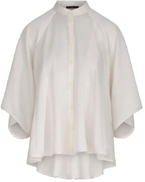 High Pleated Blouse - White