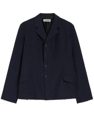 Jil Sander Wool Poplin Jacket - Blue