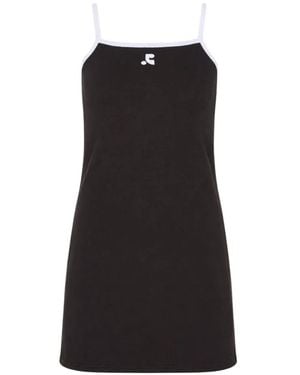 Rest&Recreation Logo-Print Contrast-Trim Mini Dress - Black