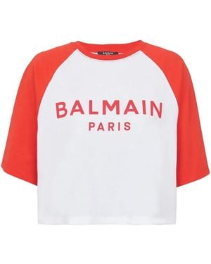 Balmain ロゴ Tシャツ - レッド
