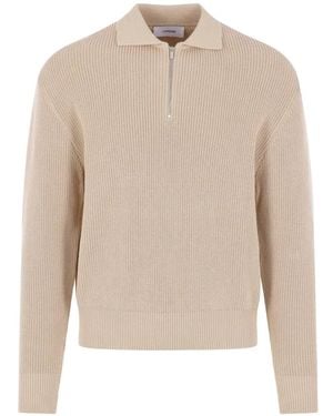 Lardini Ribbed Half-Zip Jumper - White