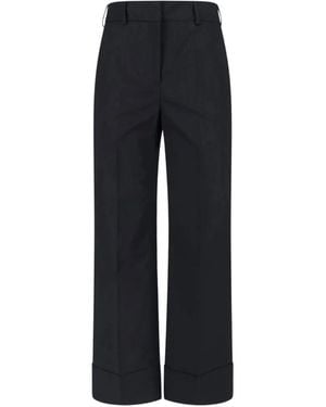 Incotex Pressed-Crease Turn-Up Pants - Blue