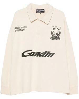 HOPEIUM Pull À Logo Imprimé Et Col Polo - Natural