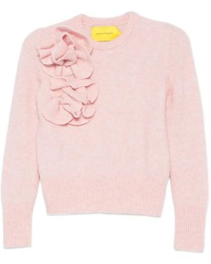 Marques'Almeida Gerüschter Pullover Mit Blume - Pink