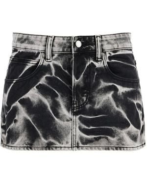 Alexander Wang Acid-Wash Denim Mini Skirt - Black