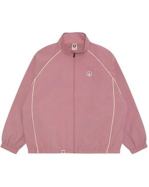 Aape By A Bathing Ape Aapenow Logo-Patch Piping Jacket - Pink