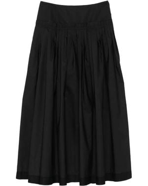 Lanvin Pleated Basque Midi Skirt - Black
