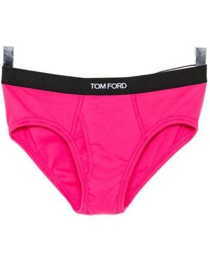 Tom Ford Logo-Waistband Briefs - Pink