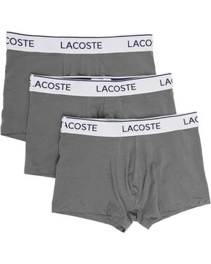 Lacoste Logo-Waistband Boxer Briefs (Set Of Three) - Grey