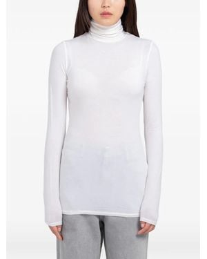 Amomento Roll-Neck Long-Sleeve T-Shirt - White