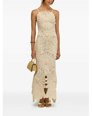 Cult Gaia Elif Crochet Floral Maxi Dress - Natural