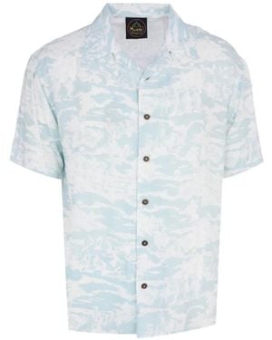 Mauna Kea Buttoned Printed Hawaiian Shirt - Blue