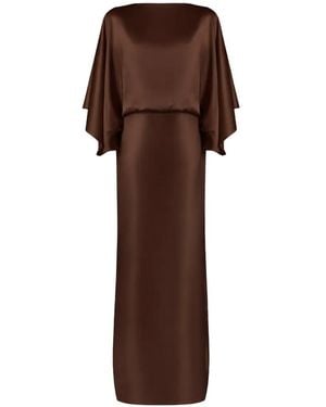 Nineminutes The Macha Cowl-Back Dress - Brown