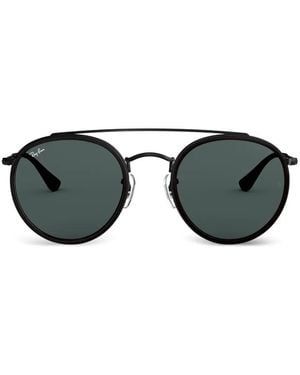 Ray-Ban Round-Frame Double-Bridge Sunglasses - Black