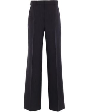 Gucci Pinstripe Wool Jacquard Pants - Blue