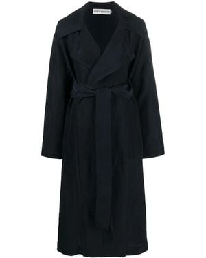 Issey Miyake ベルテッド シングルコート - ブラック