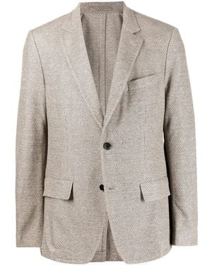 Ferragamo Single-Breasted Blazer Jacket - Grey