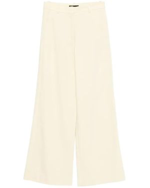 Maje Belt-Loops Wide-Leg Trousers - White