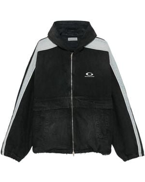 Balenciaga Logo-Detail Denim Jacket - Black