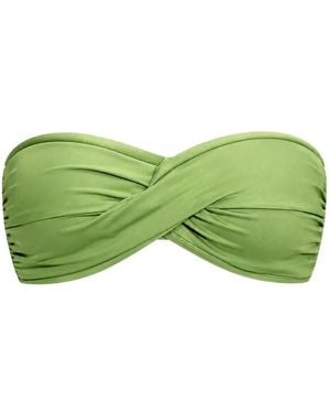 Seafolly Twist-Detail Bandeau Bikini Top - Green