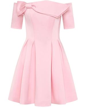 Rebecca Vallance Aymee Bow-Detail Pleated Mini Dress - Pink