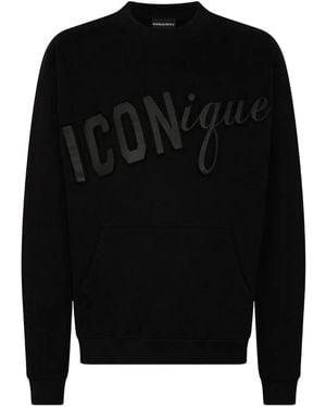 DSquared² Iconique Crew-Neck Sweatshirt - Black