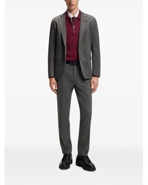 HUGO Extra Slim-Fit Jack Van Gemêleerd Stretch Twill - Zwart