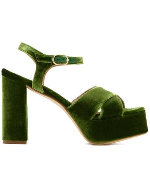 Andrea Gomez Sandalias Bella Con Plataforma - Verde