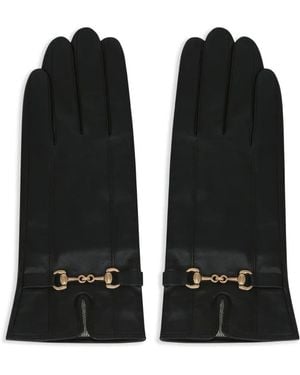 POTAMY Guantes Horsebit De Piel - Negro