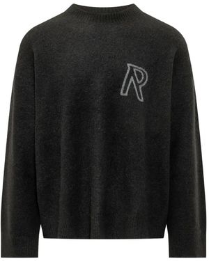 Represent Logo-Embroidered Sweater - Black