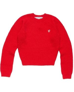Acne Studios Heart-Embroidered Raglan-Sleeve Sweater