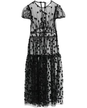 Cecilie Bahnsen Nanna Sequin Blossom Dress - Black