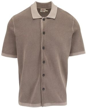 Faherty Waffle-Knit Short-Sleeve Shirt - Gris