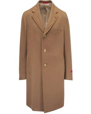 Isaia Ross Button Coat - Brown