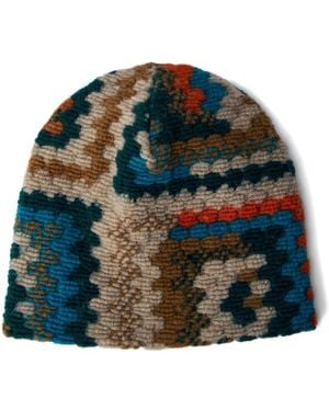Engineered Garments Crochet-Knit Patterned Beanie - Green