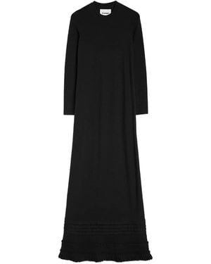 Jil Sander Ruffle-Detail Maxi Dress - Black
