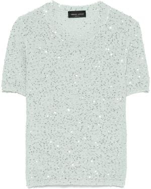 Roberto Collina スパンコール Tシャツ - ブルー