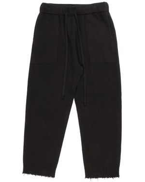 Uma Wang Raw-Hem Track Trousers - Black