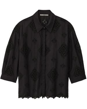 Ba&sh Muriel Lace-Panel Shirt - Black