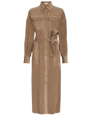 Brunello Cucinelli Hemdkleid Aus Cord - Natur